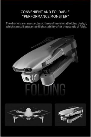 LUXWALLET Nocchi Pro 4D 4K 5 GHz WiFi Drone avec Camera, GPS et Transporteur Cas, 30kmh-500 Metre Distance, Argent