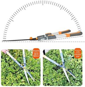 AIRAJ Professional Telescopic Manual Hedge Shears 75-88 cm, SK-5 Steel Blade, Ergonomic Handle, Extendable Length in 3 Parts, Easy t