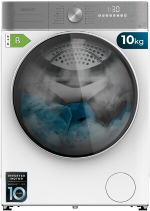 Cecotec Lave-linge Sechant 10-6 kg Chargement Frontal Bolero WashDry 10680 Inverter B. 1400 trmin, 16 Programmes, Moteur Inverter