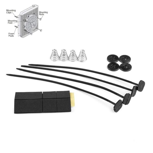 QLING Kit de montage universel pour ventilateur automobile - Accessoires de fixation pour la plupart des ventilateurs de radiateur (