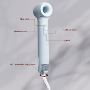 QL Mini Seche-cheveux Portable,Seche Cheveux de Voyage,3 Temperatures 2 Speeds,Concentrator Included,Compact Leger Hair Dryer pour