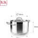 IBILI - Faitout avec couvercle inox Ebbe 22 cm, acier inoxydable 1810, compatible induction