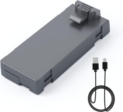 Ameta Drone Batterie rechargeable Li-po 3,7 V 1600 mAh et cable USB pour drone quadrirotor S20 Lite RC Noir
