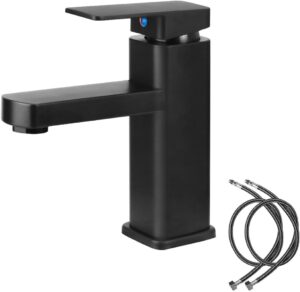 Mitigeur lavabo noir en alliage 2 tuyaux eau chaude/froide