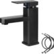 Mitigeur lavabo noir en alliage 2 tuyaux eau chaude/froide