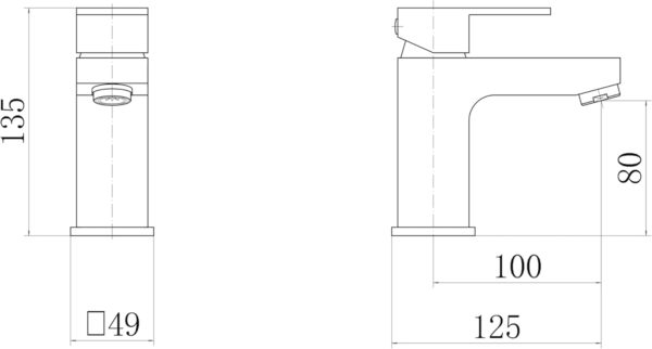 Edge Robinet mitigeur moderne chrome pour salle de bain Robinet a levier unique avec design carre, construction en laiton durable,