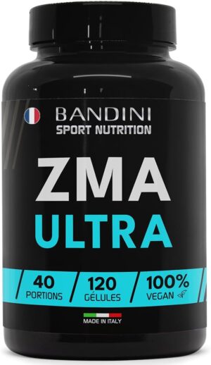 Bandini ZMA Gelules Supplement de Zinc, Magnesium et Vitamine B6, Energie, Recuperation et Masse Musculaire, Reduit la fatigue et