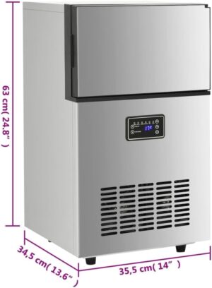 Machine à glaçons vidaXL argentée 45 kg/24 h automatique