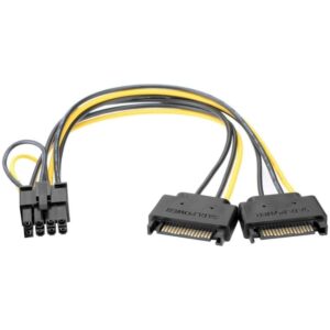 51qWoDb05ZL._SL1500_.jpg JD 2 Packs 2X SATA Power 15 Pin to 8 Pin PCI Express (PCIe) Graphics Video Power Card Adapter Cable, 20cm
