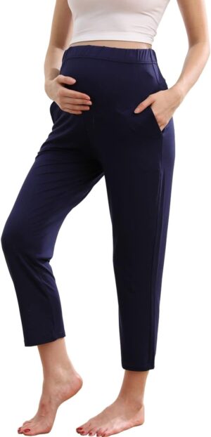 Pantalon de maternité décontra Pantalon de maternité décontracté panneau abdominal et poches
