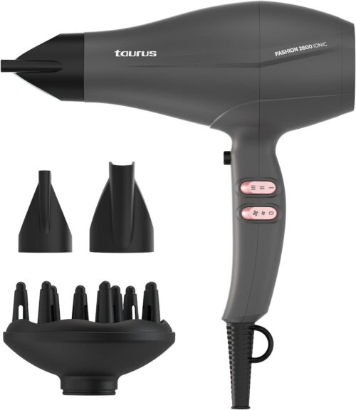 Taurus - Seche-cheveux Fashion 2600 Ionic 2600W Moteur AC 6 reglages vitessetemperature Ionic Care Air froid Concentrateu
