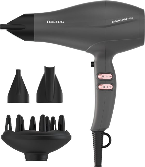 Taurus - Seche-cheveux Fashion 2600 Ionic 2600W Moteur AC 6 reglages vitessetemperature Ionic Care Air froid Concentrateu