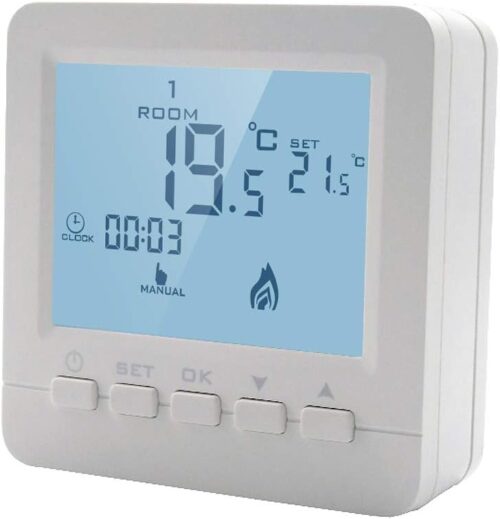 Thermostat digital LEDLUX LL0250 pour chaudière gaz 2xAA
