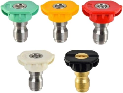 PHOENIX - Pack de 5 buses, jet plat, jet droit et mousse pour PRO et DORSAL SPRAYER, Rouge, Orange, Vert, Noir, Blanc