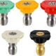 PHOENIX - Pack de 5 buses, jet plat, jet droit et mousse pour PRO et DORSAL SPRAYER, Rouge, Orange, Vert, Noir, Blanc