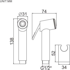 51syhZ0aPbL._AC_SL1007_.jpg Ibergrif M20282 Toilet Shower Kit with Wall Mount and 1.2 m Hose, Silver Chrome Finish - Hygienic Shower for Toilet and Cleaning