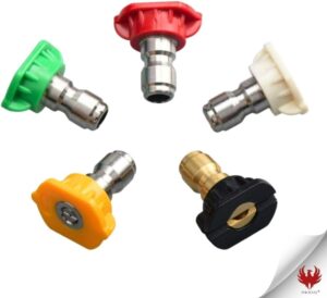 PHOENIX - Pack de 5 buses, jet plat, jet droit et mousse pour PRO et DORSAL SPRAYER, Rouge, Orange, Vert, Noir, Blanc