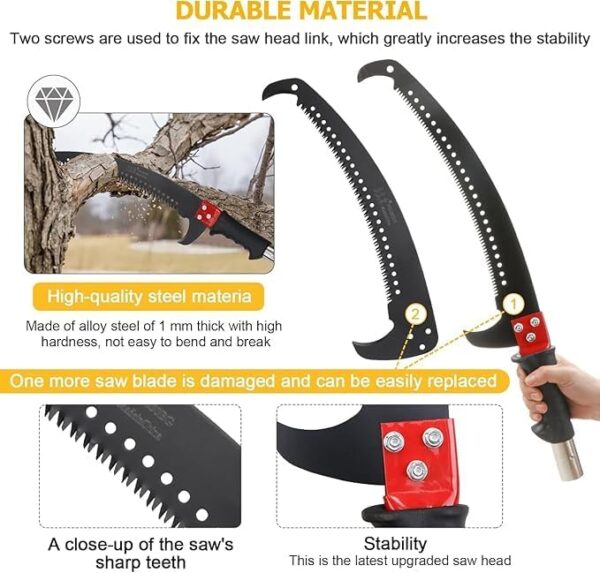 Telescopic Pruning Saw, Telescopic Pruning Saw with 8m Telescopic Handle, Manual Lopper, Garden Tools for Pruning Palm Trees Shrubs