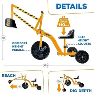 Tricycle excavatrice Stargo – pelle, pédales, roue rotative