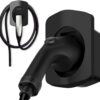 LOTHID Type 2 Wall Mount Bracket for EVSE IEC 62196-2 Plug - in Electric Car Charger Charging Cable Junction Box (Black)