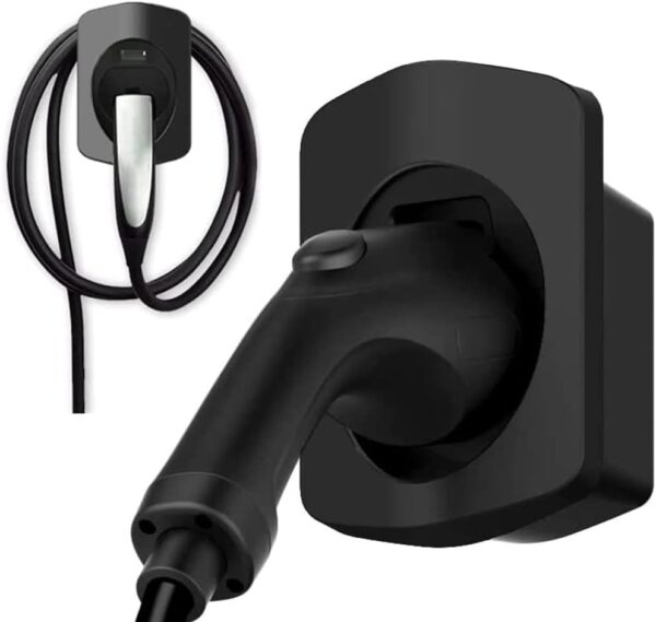LOTHID Type 2 Wall Mount Bracket for EVSE IEC 62196-2 Plug - in Electric Car Charger Charging Cable Junction Box (Black)