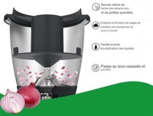 51vUhf3LhL._AC_.jpg Couvercle anti-eclaboussures pour Thermomix TM5 TM6 TM31, maintien les aliment au fond, reduit le gaspillage facilite le nettoyage,