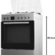 Cuisinière mixte Taurus inox 4 feux 60L gaz/élec minuteur