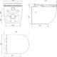 51wL799zB9L._AC_SL1200_.jpg Rimoff White Suspended Toilet with Soft Close Lid and Bidet Tap for Water - Wall Mounting Kit Included