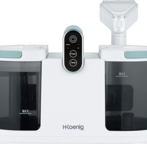 H.Koenig Nettoyeur Textile à Main Eau Chaude TWT88, Double Réservoir 1600mL et 950mL, Débit d'Eau 290mL/min, Température jusqu'à 60°