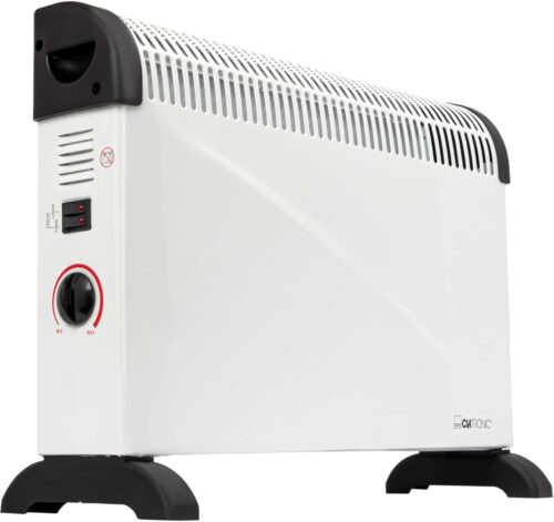 Clatronic Chauffage par convecteur Chaleur mobile Chauffage electrique a 3 niveaux de chauffage avec thermostat jusqu'a 40m