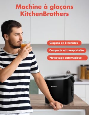61-2avFqvUL._SL1500_.jpg Machine à glaçons KitchenBrothers portable 12 kg/24h