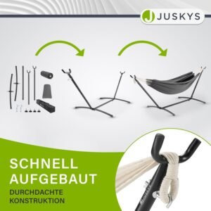 61-6TZKZacL._AC_SL1500_.jpg Hamac Paya de Juskys avec chassis - hamac Double d'exterieur, pour 2 Personnes - supporte jusqu'a 200 kg - hamac Double d'interieur