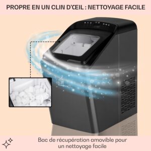 Machine à glaçons Klarstein 2,9 L, 15 kg, 2 tailles