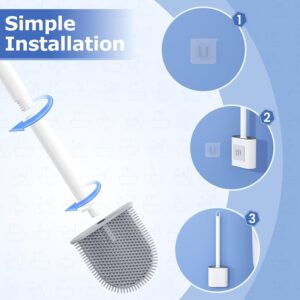 61-UA6fooVL._AC_SL1500_.jpg Alyvisun Silicone Toilet Brush, Suspended Silicone Toilet Brush, Quick Dry Toilet Brush Set with Long Handle, Wall-MountedFloor Mou