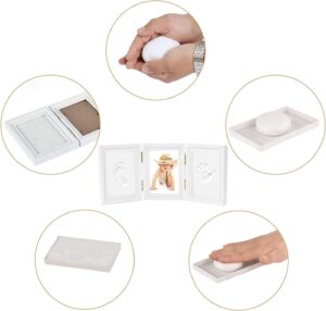 Cadre empreinte main bébé Newlemo - kit 3 parties blanc