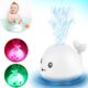 VI AI Jouet de bain pour bebe, baleine a jet avec LED - pour enfants et tout-petits (blanc)