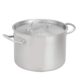 Amazon Basics Marmite avec couvercle Acier inoxydable avec revetement aluminium 9.5 litres, Argente (Anciennement marque AmazonComme
