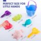 hahaland Kit de Jouets de Plage Enfant, Jouet de Sable avec Seau Plage pour Bebes Enfant, Turtle Crocodile Baleine Crabe Moules Joue