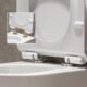 HOROW Rimfree Wall-Mounted Toilet Seat with Soft-Close Toilet Seat, Water Saving Length 48 cm White