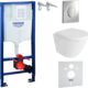 LAVITA Solido Start Wall Unit Sogo Wall-Mounted Toilet White Rimless Toilet Seat with Soft-Close Mechanism Chrome Button Complet