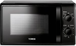 Tower T24034BLK Micro Onde - Four Micro-Onde - Micro-Ondes Multifonctions Manuel 20 L, 700 W, avec 5 Niveaux de Puissance et une Min