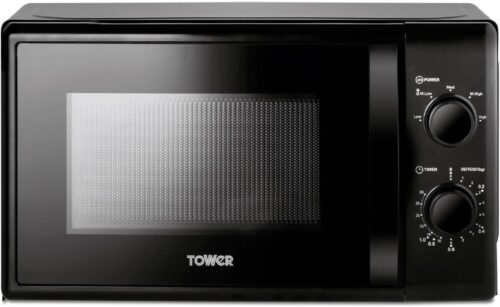 Tower T24034BLK Micro Onde - Four Micro-Onde - Micro-Ondes Multifonctions Manuel 20 L, 700 W, avec 5 Niveaux de Puissance et une Min