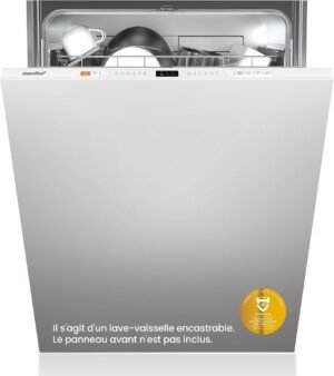 COMFEE' CDWPB1215PB-EU Lave-vaisselle Entierement Integre avec 12 Couverts, Lavage Cloud Wash, Sechage Supplementaire, Lave-vaissell