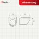 LAVITA Dalia Wall Mounted Toilet with Soft-Close Mechanism and Metal Hinges, Hanging Toilet without Rim, 360 x 520 x 410 cm, Glossy
