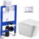 Suspended toilet, complete wall element with flush cistern, flush cistern, release plate, wall toilet with soft-close soft-close mec