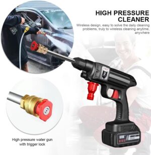 611nMlPwzEL._AC_SL1001_.jpg Nettoyeur Haute Pression sans Fil, Pistolet a Eau Portable avec 5m Tuyau, Nettoyeur Haute Pression sur Batterie, Pot en Mousse, Adap