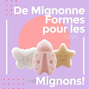 myHomeBody Eponge de bain Konjac pour bebe, eponges de bain naturelles aux formes mignonnes pour les nourrissons et les tout-petits,