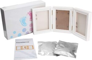 Cadre empreinte main bébé Newlemo - kit 3 parties blanc