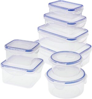 SIKITUT Boite Alimentaire Plastique, Lot de 8 Boites de Conservation Hermetiques, Conteneur Alimentaire avec Couvercles Hermetiques,