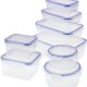 SIKITUT Boite Alimentaire Plastique, Lot de 8 Boites de Conservation Hermetiques, Conteneur Alimentaire avec Couvercles Hermetiques,